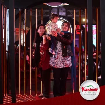 A brand lounge, inside the festival.