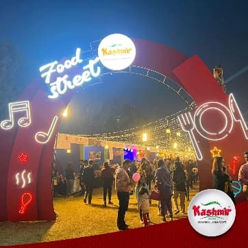 A brand lounge, inside the festival.